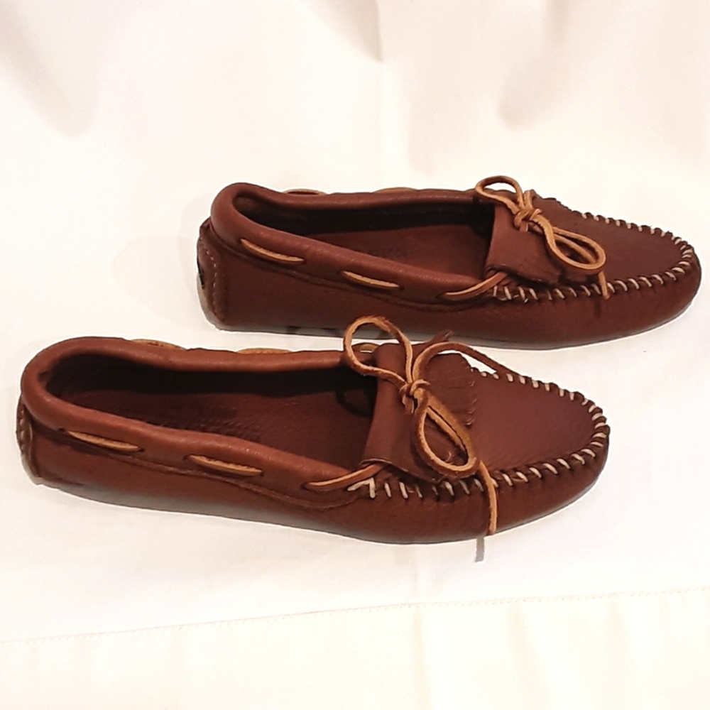 EUC Minnetonka Deerskin Leather Driving Moc in Tan Women's 6